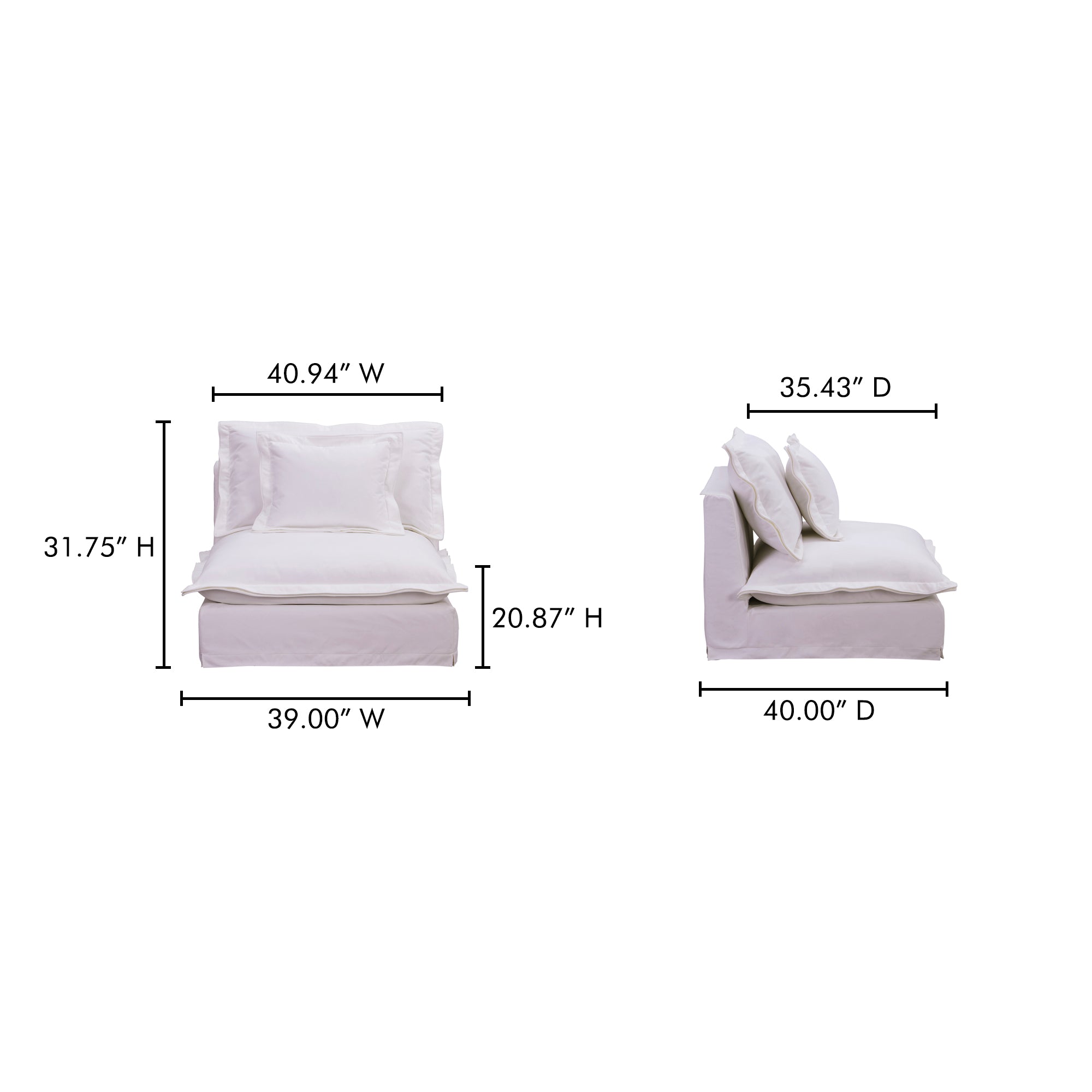 Olivia Slipper Chair White