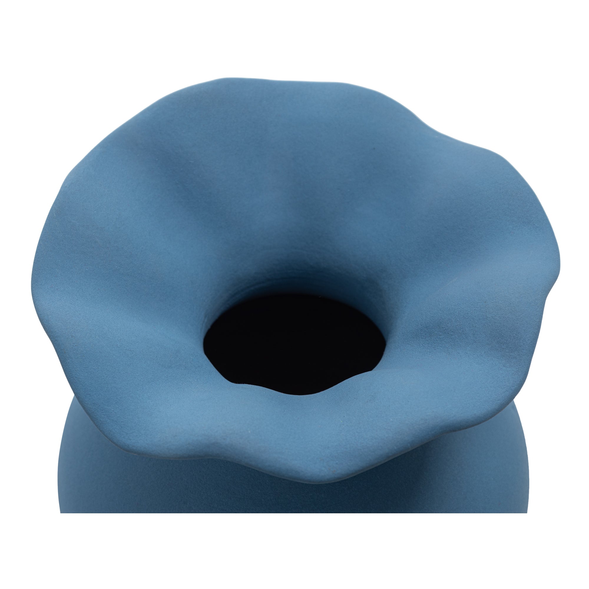 Ruffle 12In Decorative Vessel Blue