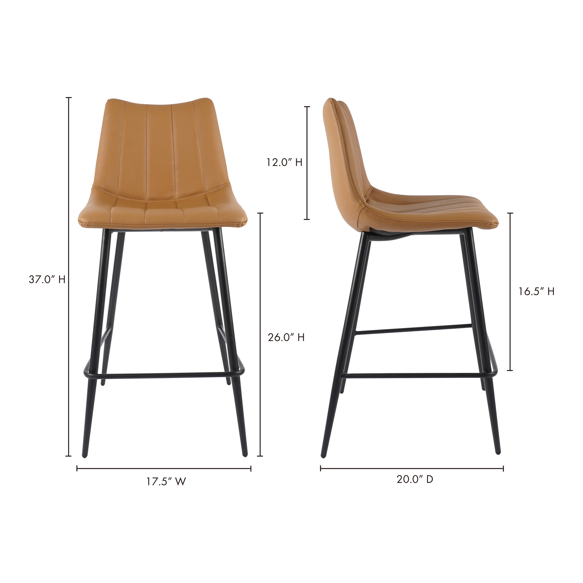 Alibi Counter Stool Tan - Set Of Two