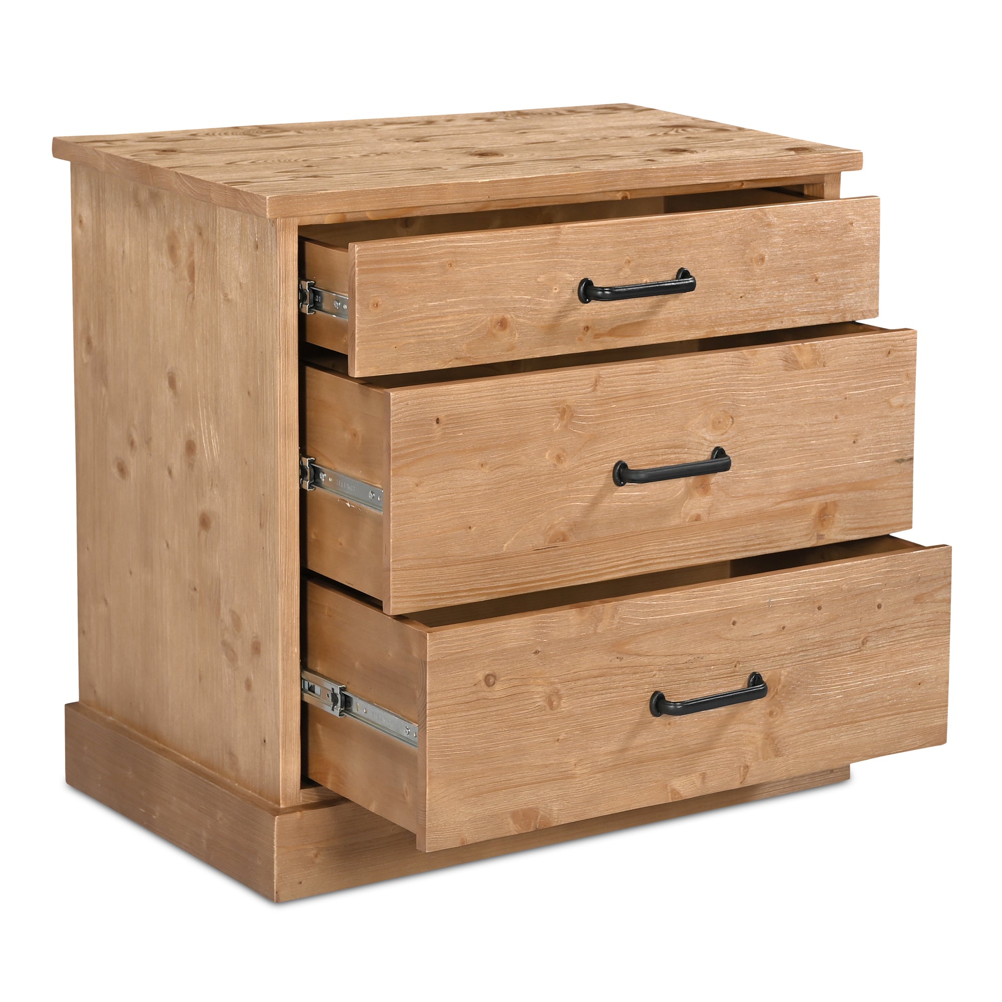 Tade 3 Drawer Nighstand Honey Pine