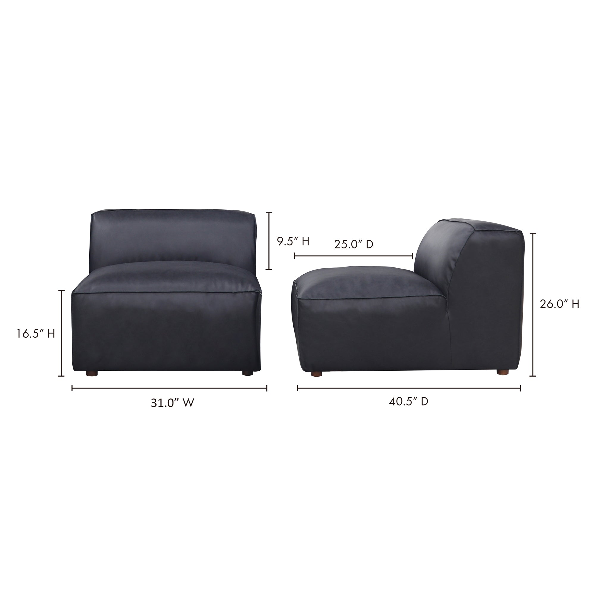 Form Slipper Chair Vantage Black Leather