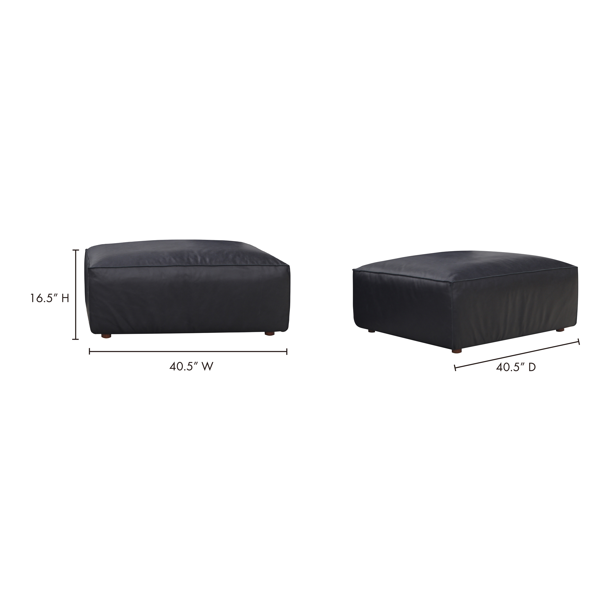 Form Ottoman Vantage Black Leather