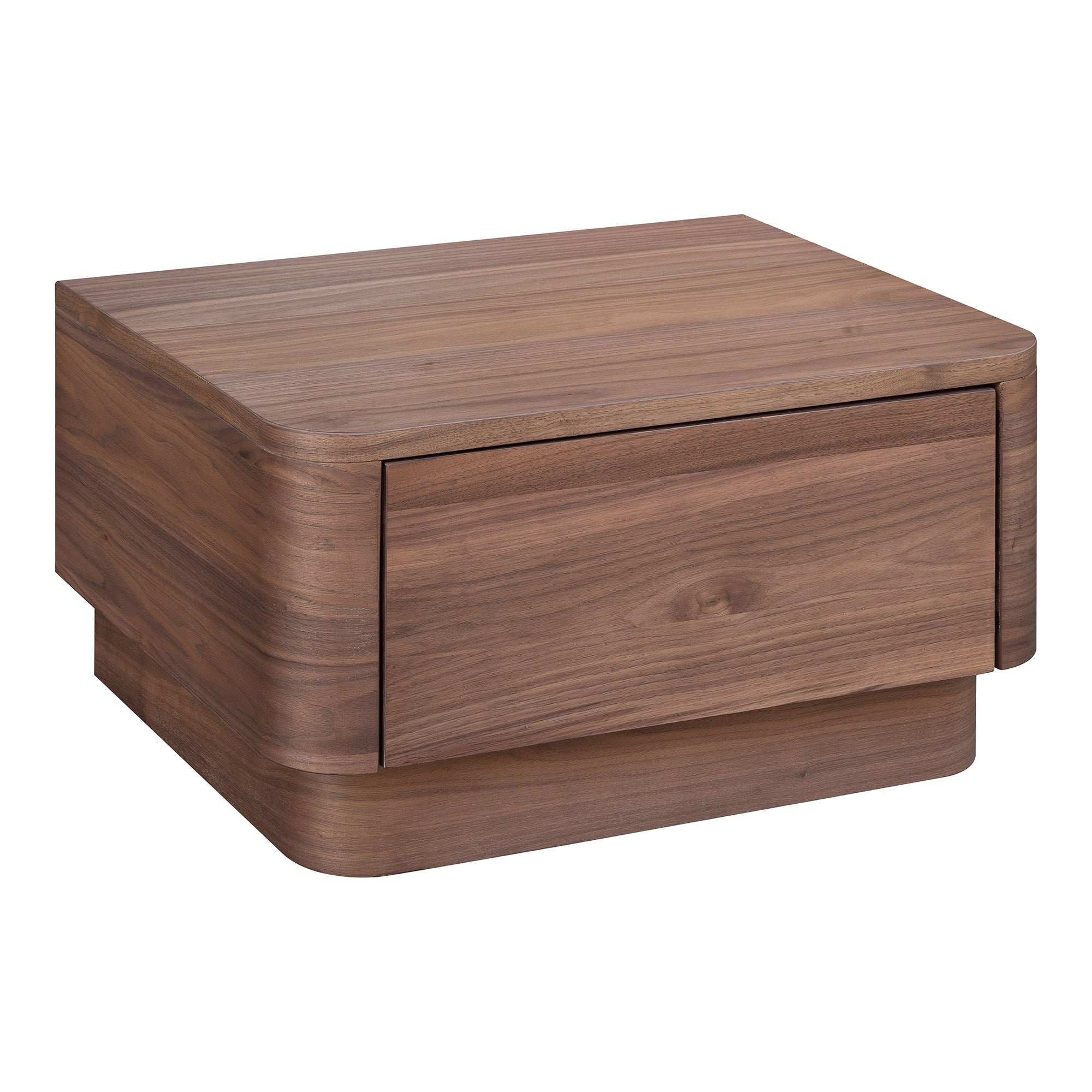 Round Off Small Nightstand Walnut