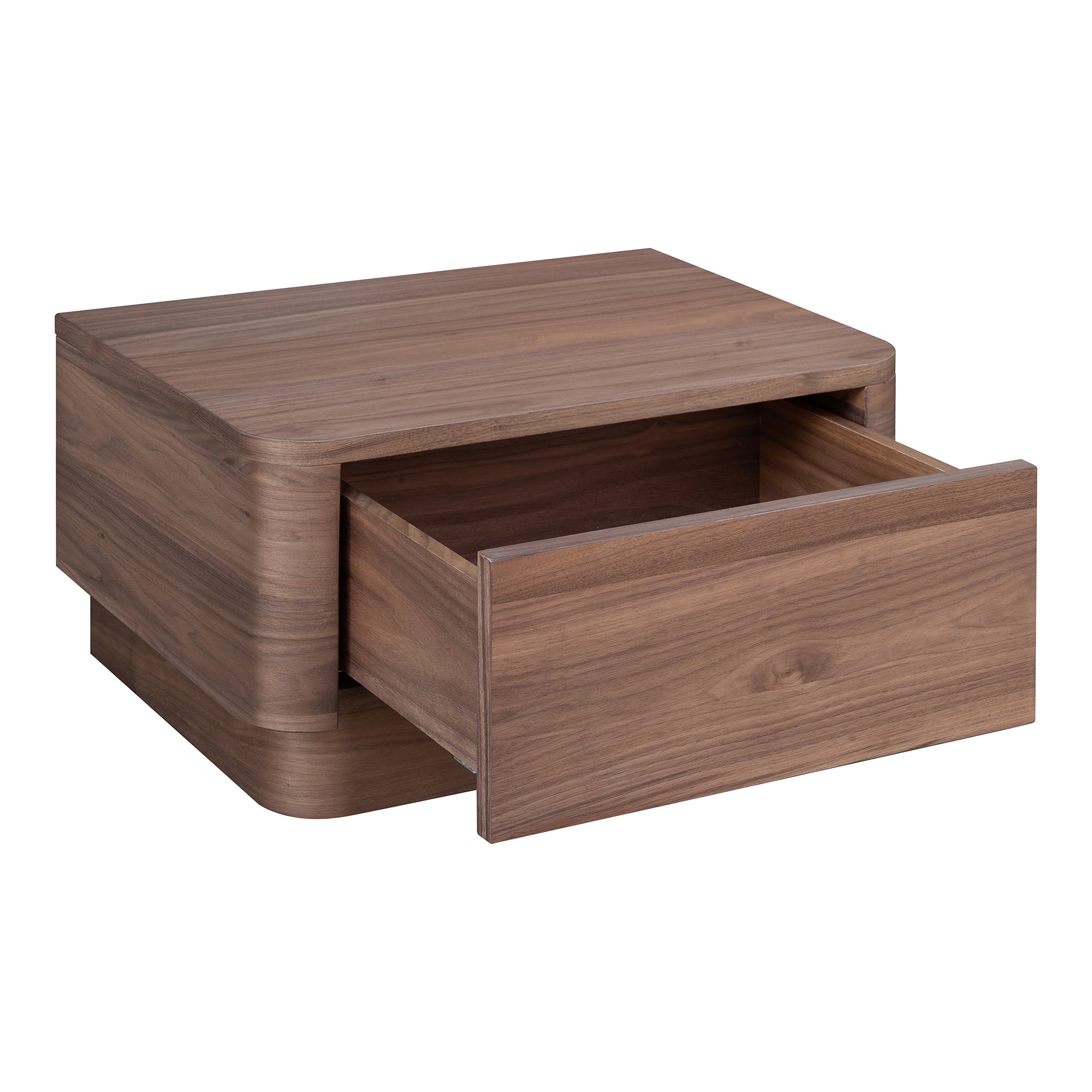 Round Off Small Nightstand Walnut