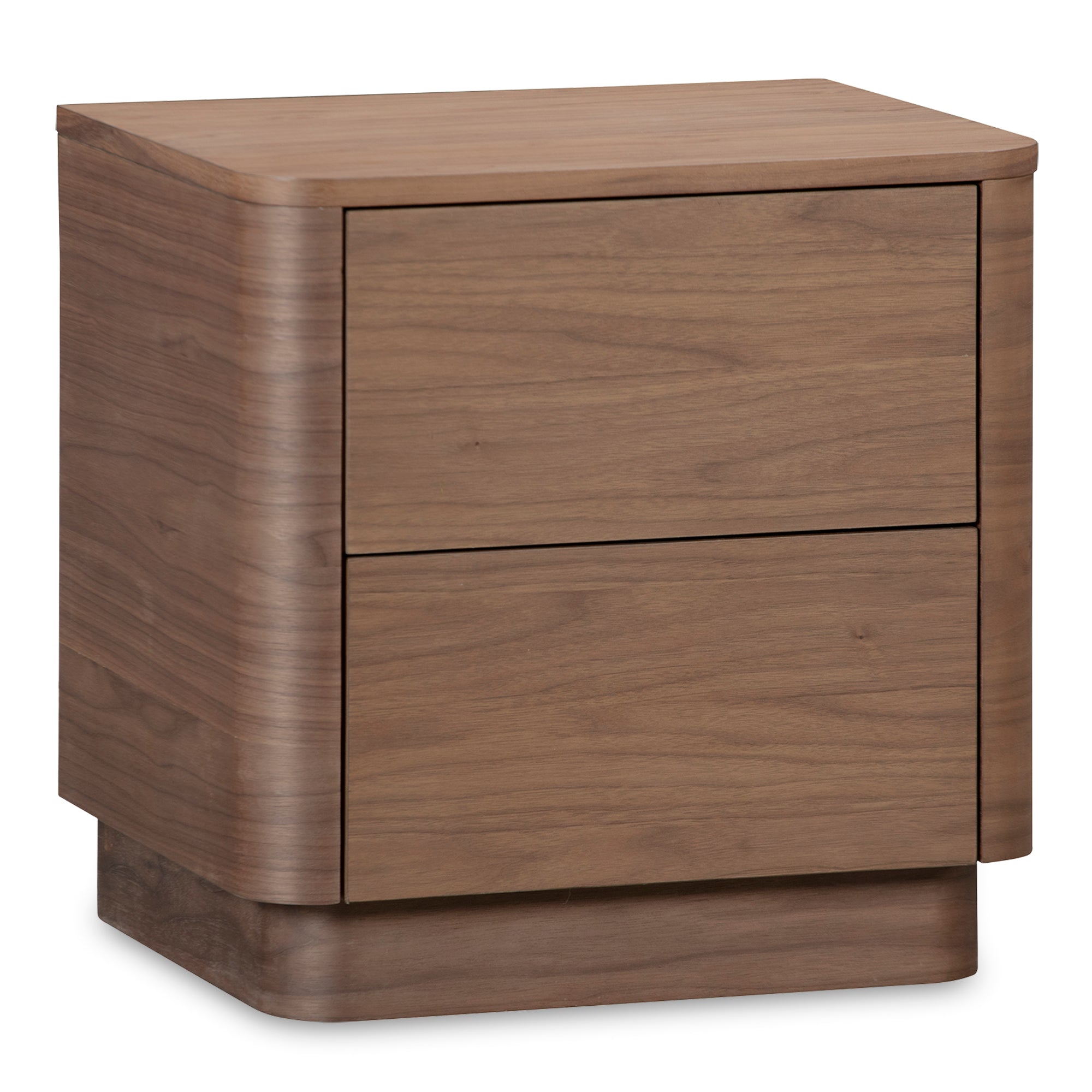 Round Off Tall Nightstand Walnut Brown